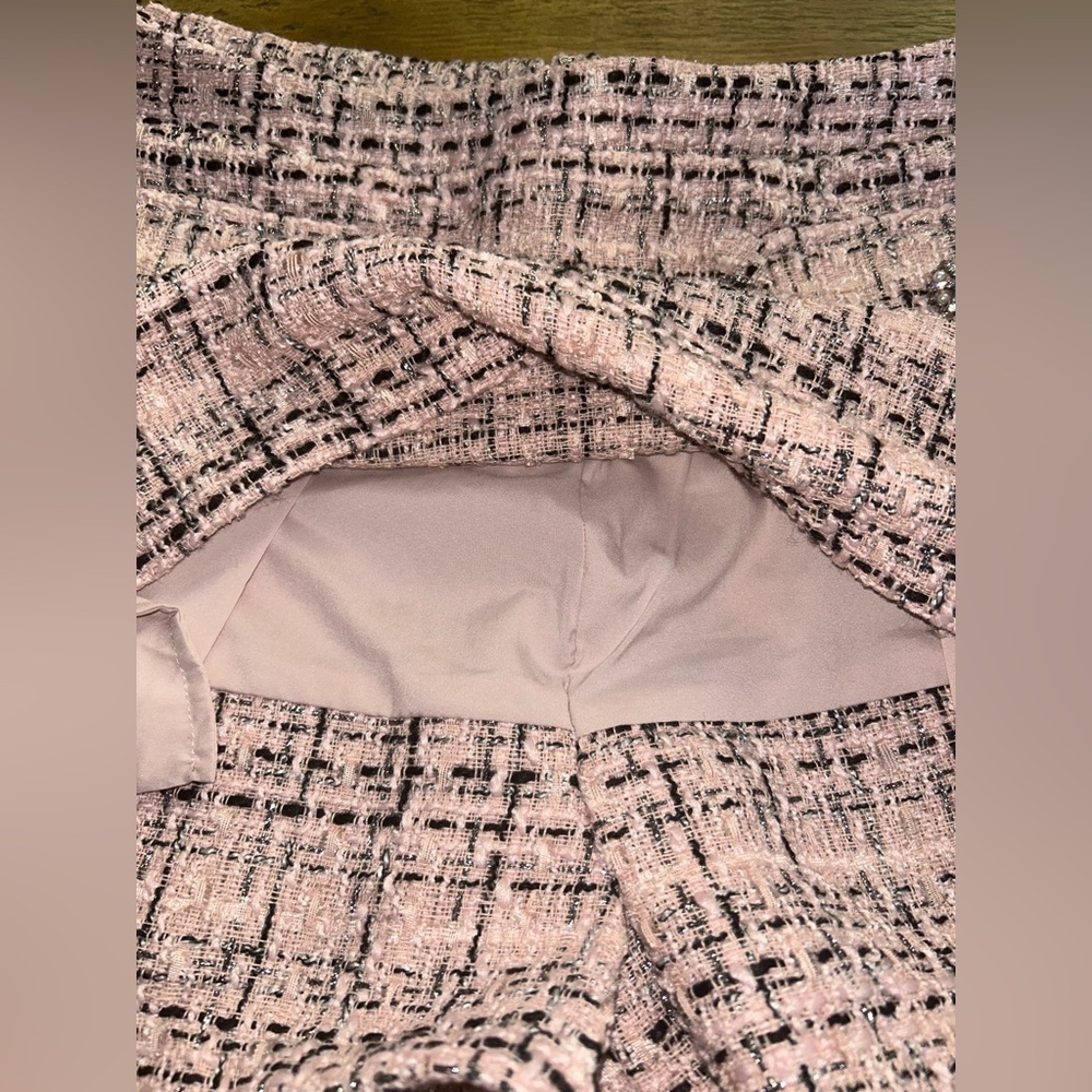 WILD FABLE Tweed Boucle Skort Mini Skirt pink black pattern Clueless Academia - Picture 10 of 15